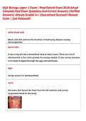 AQA Biology paper 1 Exam &vert; Most Recent Exam 2026 Actual  Complete Real Exam Questions And Correct Answers &lpar;Verified  Answers&rpar; Already Graded A&plus; &vert;Guaranteed Success&excl;&excl; Newest  Exam &vert; Just Released&excl;&excl; 