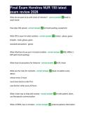 Final Exam Hondros NUR 150 latest exam review 2026
