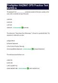 Firefighter HAZMAT OPS Practice Test RATED A