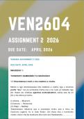 VEN2604 Assignment 2  &lbrace;COMPLETE ANSWERS&rcub; Semester 1 - Due Date April 2026