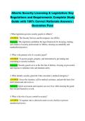 Alberta Security Licensing & Legislation&colon; Key  Regulations and Requirements Complete Study  Guide with 100&percnt; Correct Rationale Answers &vert;  Guarantee Pass