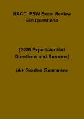 NACC PSW Exam Review PDF &vert; 200 Practice Questions&comma; Answers & Certification Exam Prep