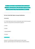 FLORIDA 3-20 PUBLIC ADJUSTERS STATE EXAM SET 1 2026&sol;2027 &vert; 140 Questions &vert; DFS Standards Aligned &vert; Public Adjuster License Prep &vert; Pass Guaranteed - A&plus; Graded