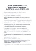 MATH 215 MIDTERM EXAM &lpar;PACKAGE DEAL&rpar; QUESTIONS WITH VERIFIED ANSWERS 2026