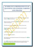 JUNIPER JNCIA PREPERATION EXAM QUESTIONS AND ANSWERS &lpar;VERIFIED AND UPDATED&rpar;