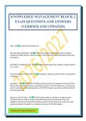 KNOWLEDGE MANAGEMENT BLOCK 2 EXAM QUESTIONS AND ANSWERS &lpar;VERIFIED AND UPDATED&rpar;