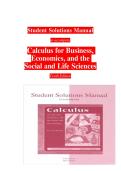 Student Solutions Manual  to accompany  Calculus for Business&comma;  Economics&comma; and the  Social and Life Sciences  Tenth Edition
