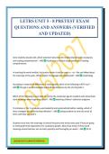 LETRS UNIT 5 - 8 PRETEST EXAM QUESTIONS AND ANSWERS &lpar;VERIFIED AND UPDATED&rpar;