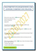 MAI WRITTEN EXAM QUESTIONS AND ANSWERS &lpar;VERIFIED AND UPDATED&rpar;