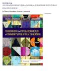 Test Bank for Foundations for Population Health in Community&sol;Public Health Nursing 6th Edition by Stanhope &vert; Complete Guide A&plus; Verified Questions & Answers