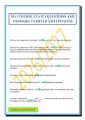 MAI COURSE EXAM 1 QUESTIONS AND ANSWERS &lpar;VERIFIED AND UPDATED&rpar;