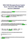 WGU C202 Managing Human Capital  Exam &vert; Questions With VERIFIED  Answers &lpar;2026&sol;2027&rpar;