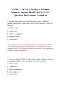 NSGD 2216 Critical Inquiry & Evidence Informed Practice Final Exam 2026-2027 Questions And Answers Graded A&plus;