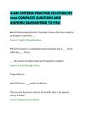 ASAM CRITERIA PRACTICE SOLUTION SET 2026 COMPLETE QUESTIONS AND ANSWERS GUARANTEED TO PASS