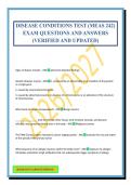 DISEASE CONDITIONS TEST &lpar;MEAS 242&rpar; EXAM QUESTIONS AND ANSWERS &lpar;VERIFIED AND UPDATED&rpar;