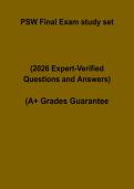 PSW Final Exam Study Set PDF &vert; Personal Support Worker Practice Questions&comma; Answers & Certification Prep