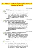 WCU PATHO 370&colon; Pathophysiology 370 Final Exam  Questions & Answers 