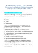 OSAT Elementary Education Exam 2026&sol;2027 &vert; CEOE 300 Questions With Correct Answers & Rationales &vert; Reading&comma; Writing&comma; Math&comma; Science&comma; Social Studies&comma; Arts&comma; Health&comma; PE &vert; A&plus; Grade Guaranteed