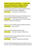 Finance and Accounting 3 - Corporate Financial Statement Analysis Exam Questions & Answers &lpar;Grade A&plus;&rpar;&period;docx