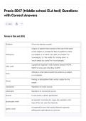 Praxis 5047 &lpar;Middle school ELA test&rpar; Questions with Correct Answers