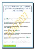 TEXAS STATE MORTUARY LAW EXAM QUESTIONS AND ANSWERS &lpar;VERIFIED AND UPDATED&rpar;