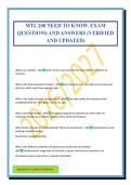 MTL 200 NEED TO KNOW&period; EXAM QUESTIONS AND ANSWERS &lpar;VERIFIED AND UPDATED&rpar;