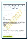 MS CLASS D LICENSE TEST EXAM QUESTIONS AND ANSWERS &lpar;VERIFIED AND UPDATED&rpar;