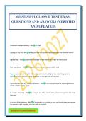 MISSISSIPPI CLASS D TEST EXAM QUESTIONS AND ANSWERS &lpar;VERIFIED AND UPDATED&rpar;