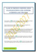 NASM NUTRITION CERTIFICATION EXAM QUESTIONS AND ANSWERS &lpar;VERIFIED AND UPDATED&rpar;