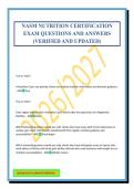 NASM NUTRITION CERTIFICATION EXAM QUESTIONS AND ANSWERS &lpar;VERIFIED AND UPDATED&rpar;