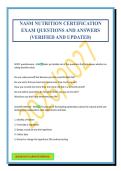 NASM NUTRITION CERTIFICATION EXAM QUESTIONS AND ANSWERS &lpar;VERIFIED AND UPDATED&rpar;