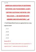 AAERT CER Exam Prep 2026&ndash;2027&colon; 200 Practice Questions & Rationales &vert; Pass Your Certified Electronic Reporter Test