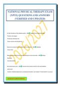 NATIONAL PHYSICAL THERAPY EXAM &lpar;NPTE&rpar; QUESTIONS AND ANSWERS &lpar;VERIFIED AND UPDATED&rpar;