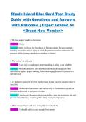 Rhode Island Blue Card Test Study  Guide with Questions and Answers  with Rationale &vert; Expert Graded A&plus;  <Brand New Version>