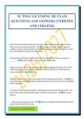NC POST LICENSING 302 EXAM QUESTIONS AND ANSWERS &lpar;VERIFIED AND UPDATED&rpar;