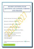 301 POST LICENSING EXAM QUESTIONS AND ANSWERS &lpar;VERIFIED AND UPDATED&rpar;