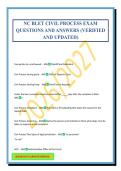 NC BLET CIVIL PROCESS EXAM QUESTIONS AND ANSWERS &lpar;VERIFIED AND UPDATED&rpar;