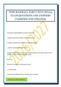 NFHS BASEBALL PART I TEST &lpar;WIAA&rpar; EXAM QUESTIONS AND ANSWERS &lpar;VERIFIED AND UPDATED&rpar;