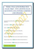 WEEK 1 FULL LENGTH PRACTICE EXAM&colon; NR667 - FNP CAPSTONE EXAM QUESTIONS AND ANSWERS &lpar;VERIFIED AND UPDATED&rpar;