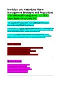 Municipal & Hazardous Waste Management Strategies &vert; Regulations & Safety Guide Description&colon; Study material covering waste management strategies&comma; regulations&comma; and safety practices&period; Keywords&colon; municipal waste&comma; hazardous waste&comma; waste management strategies&comma; en