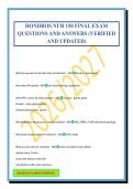 HONDROS NUR 150 FINAL EXAM QUESTIONS AND ANSWERS &lpar;VERIFIED AND UPDATED&rpar;