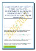 NUR 185 FINAL EXAM&colon; KEY CONCEPTS IN FLUID&comma; ELECTROLYTES&comma; ENDOCRINE&comma; BURNS&comma; GAS EXCHANGE&comma; ELIMINATION&comma; SAFETY&period; EXAM QUESTIONS AND ANSWERS &lpar;VERIFIED AND UPDATED&rpar;