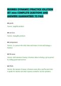 BUSINESS DYNAMICS PRACTICE SOLUTION SET 2026 COMPLETE QUESTIONS AND ANSWERS GUARANTEED TO PASS