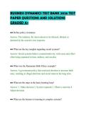 BUSINESS DYNAMICS TEST BANK 2026 TEST PAPER QUESTIONS AND SOLUTIONS GRADED A&plus;