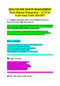 Healthcare Waste Management Guide &vert; Disposal & Safety Training Material Description&colon; Study guide covering healthcare waste management practices and safety procedures&period; Keywords&colon; healthcare waste&comma; medical waste&comma; waste management&comma; safety training&comma; disposal