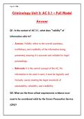 Criminology Unit 3 Exam 2026 &vert; 200 Q&A &plus; Rationales &vert; AC3&period;1 Validity of Information