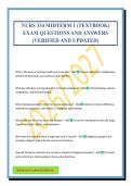 NURS 334 MIDTERM 1 &lpar;TEXTBOOK&rpar; EXAM QUESTIONS AND ANSWERS &lpar;VERIFIED AND UPDATED&rpar;