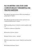 BLG 144 MIDTERM 1 2026 STUDY GUIDE  COMPLETE BIOLOGY FUNDAMENTALS AND  PRACTICE QUESTIONS 