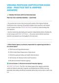 VIRGINIA PESTICIDE CERTIFICATION EXAM 2026 &ndash; PRACTICE TEST & VERIFIED ANSWERS
