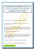 MARYVILLE UNIVERSITY NURS 623 EXAM 1 QUESTIONS AND ANSWERS &lpar;VERIFIED AND UPDATED&rpar;